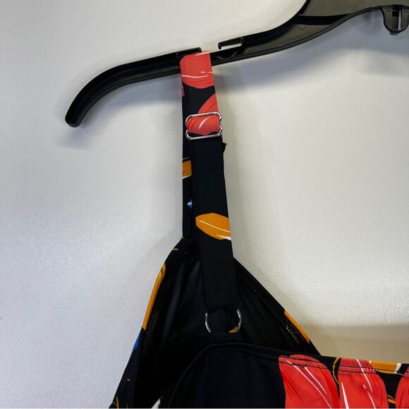 Swim Solutions Tiered Floral One Piece swimsuit black multicolor - 20W - Picture 10 of 15